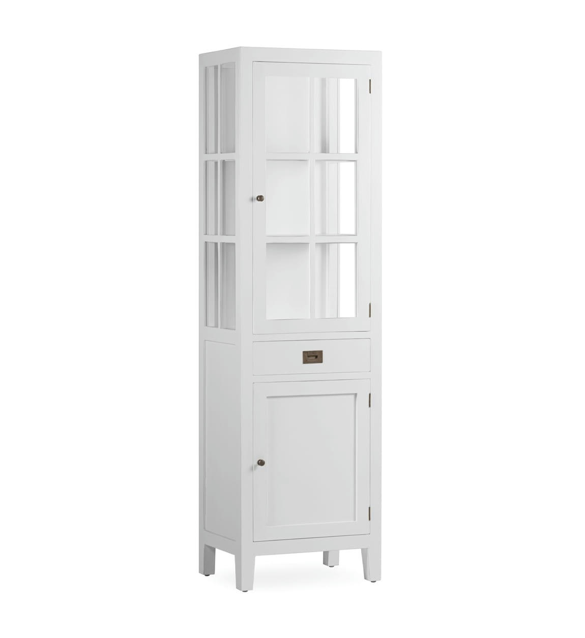 EVEREST - Vitrine en bois de mindi blanc H190
