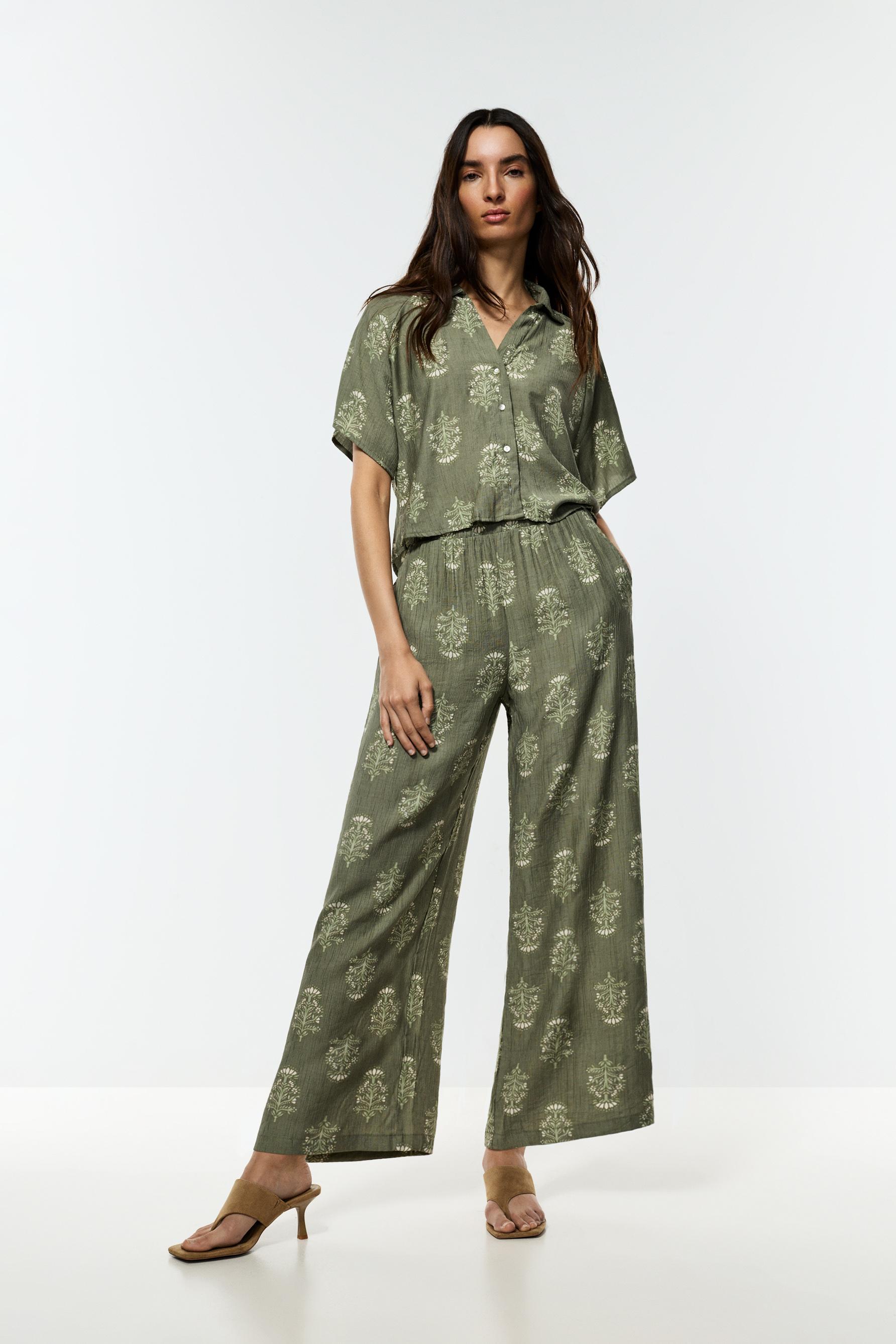 Pantalón culotte textura