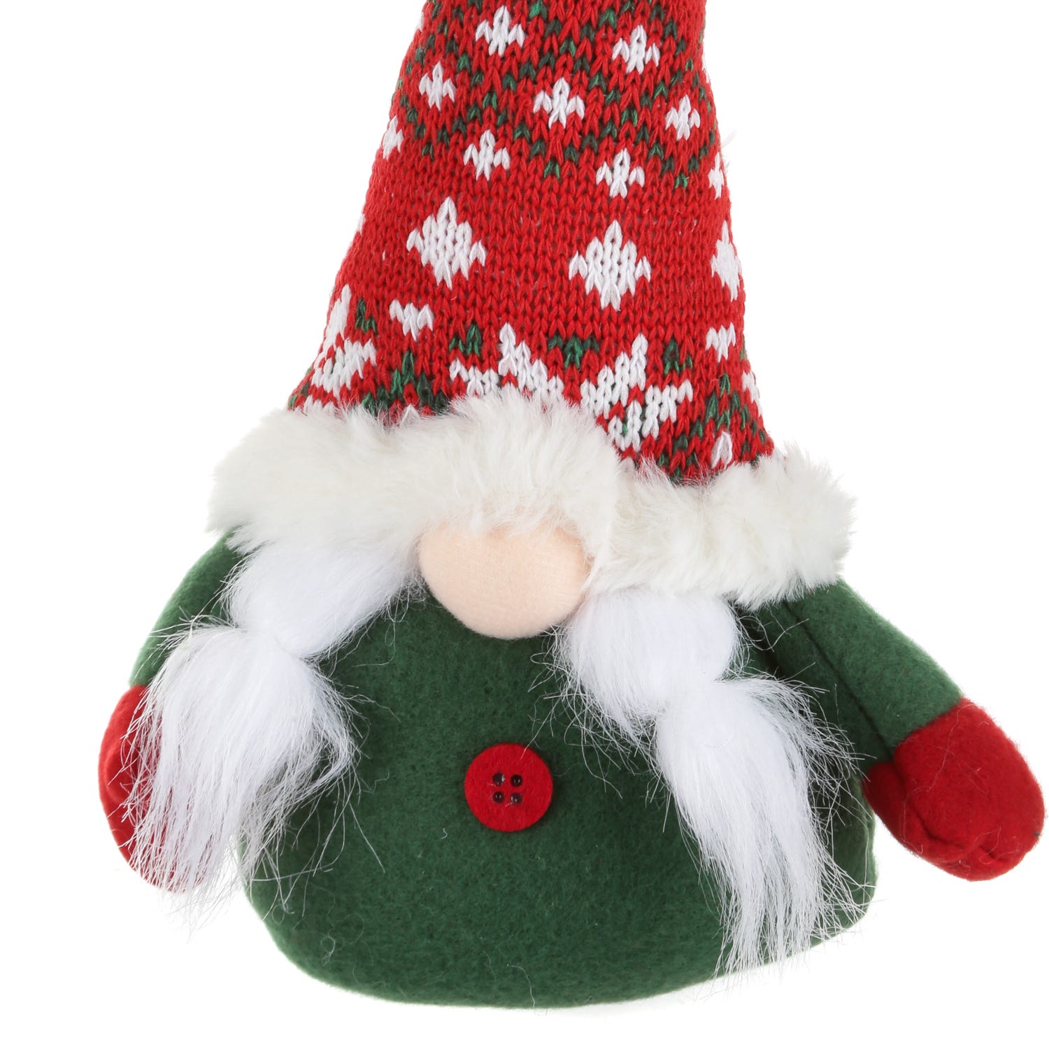 Gnomo Natale fermaporta 33 cm cappello rosso