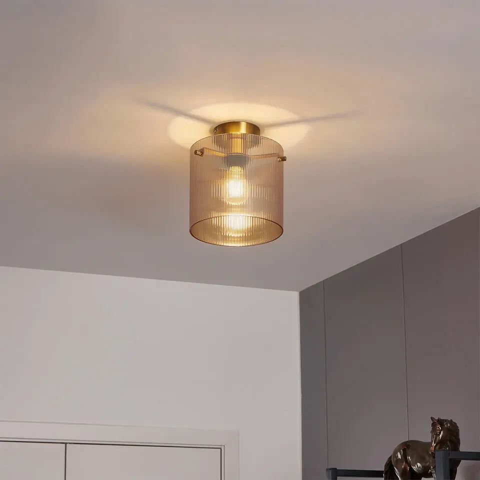 Qazqa plafondlamp laura goudkleurig e27