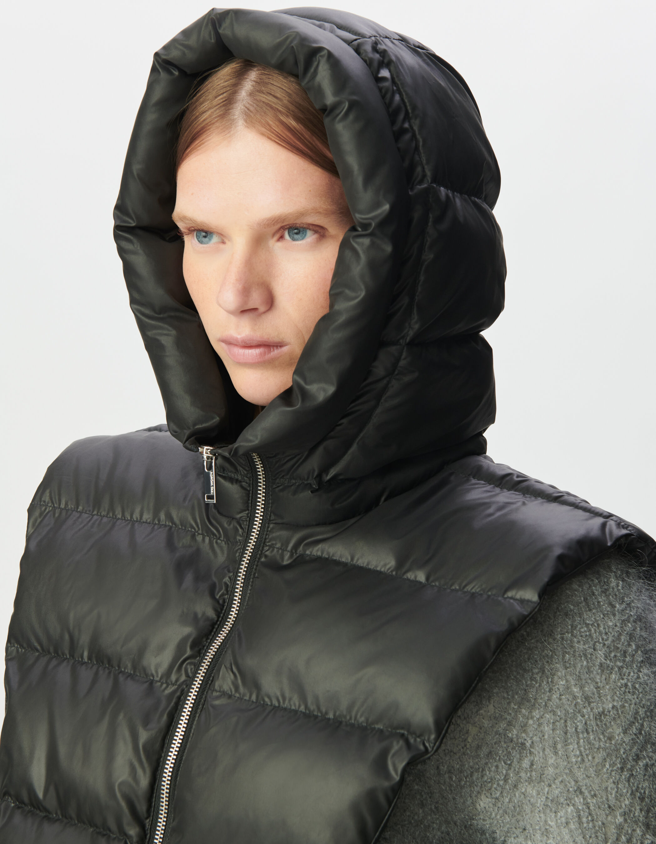 Capuche doudoune noire nylon matelassé Femme