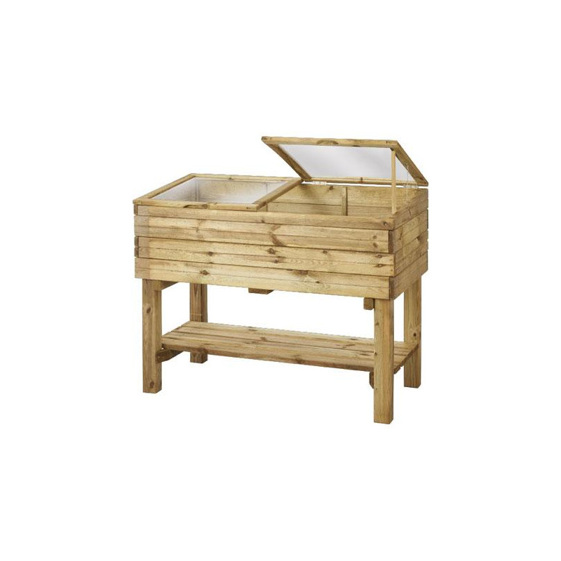 Carré potager sur pieds avec serre 120 x 60 x 90 cm SOLID