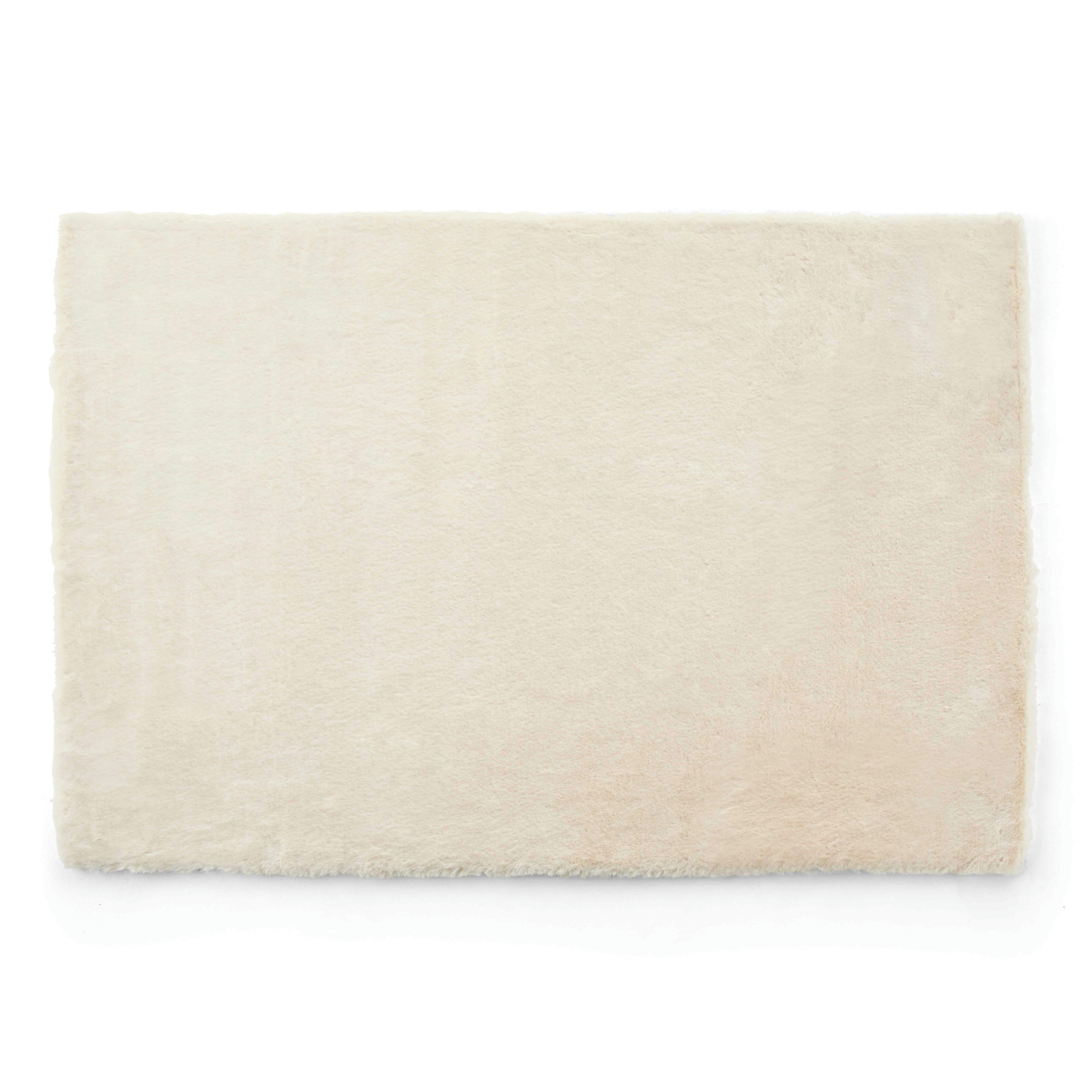 SNOW - Tapis rectangulaire fausse fourrure ivoire 160 x 230 cm