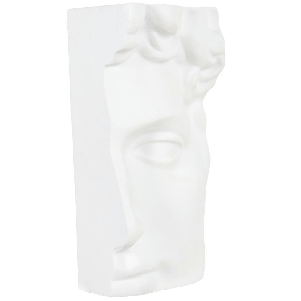 GIORGIO - Déco murale visage en résine blanche 11x20