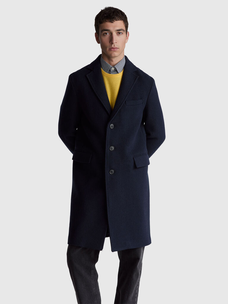 Lined coat in wool blend