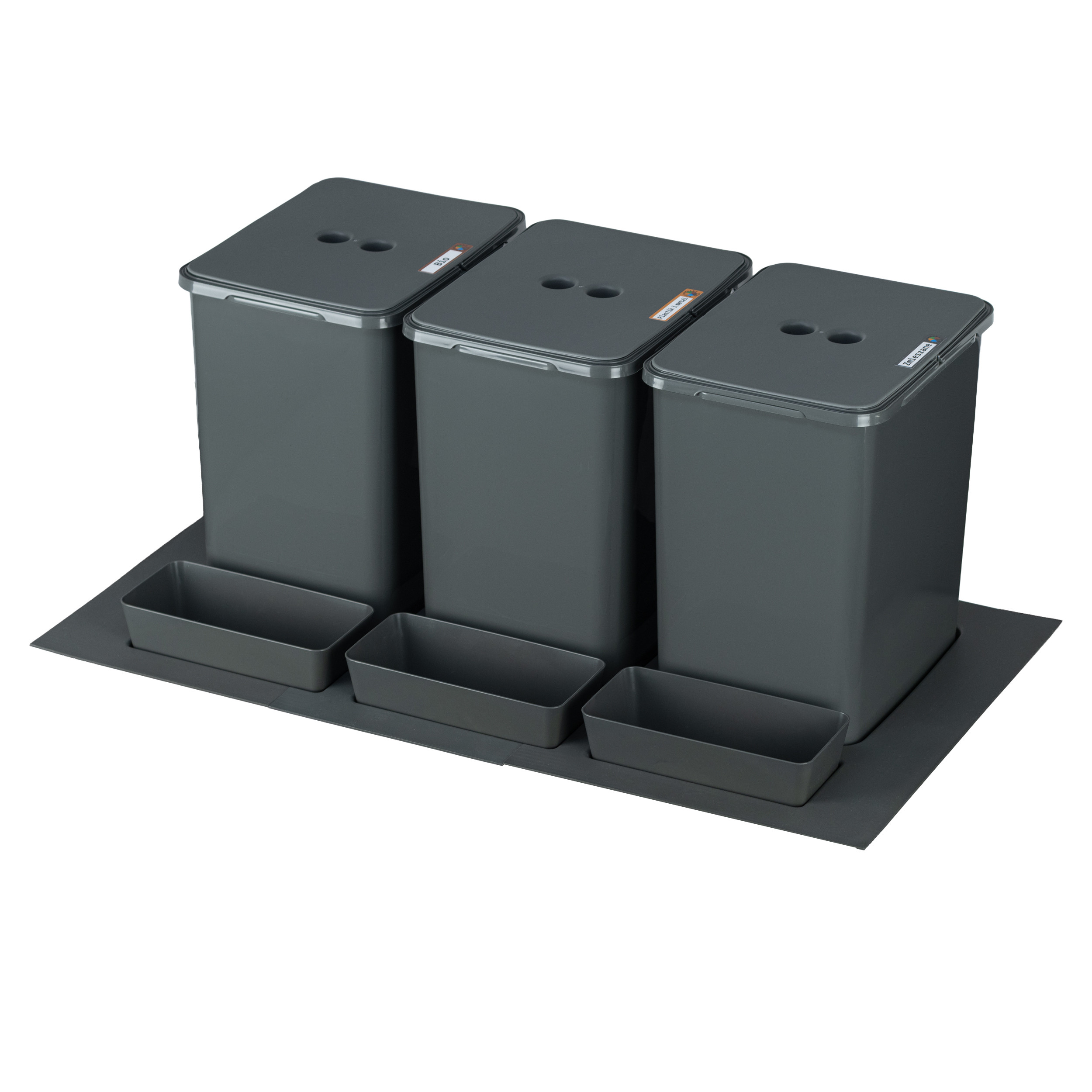 Sortownik śmieci FLEXI BASE do szuflady w szafce 80/90 cm 3x20 l   kuwetki