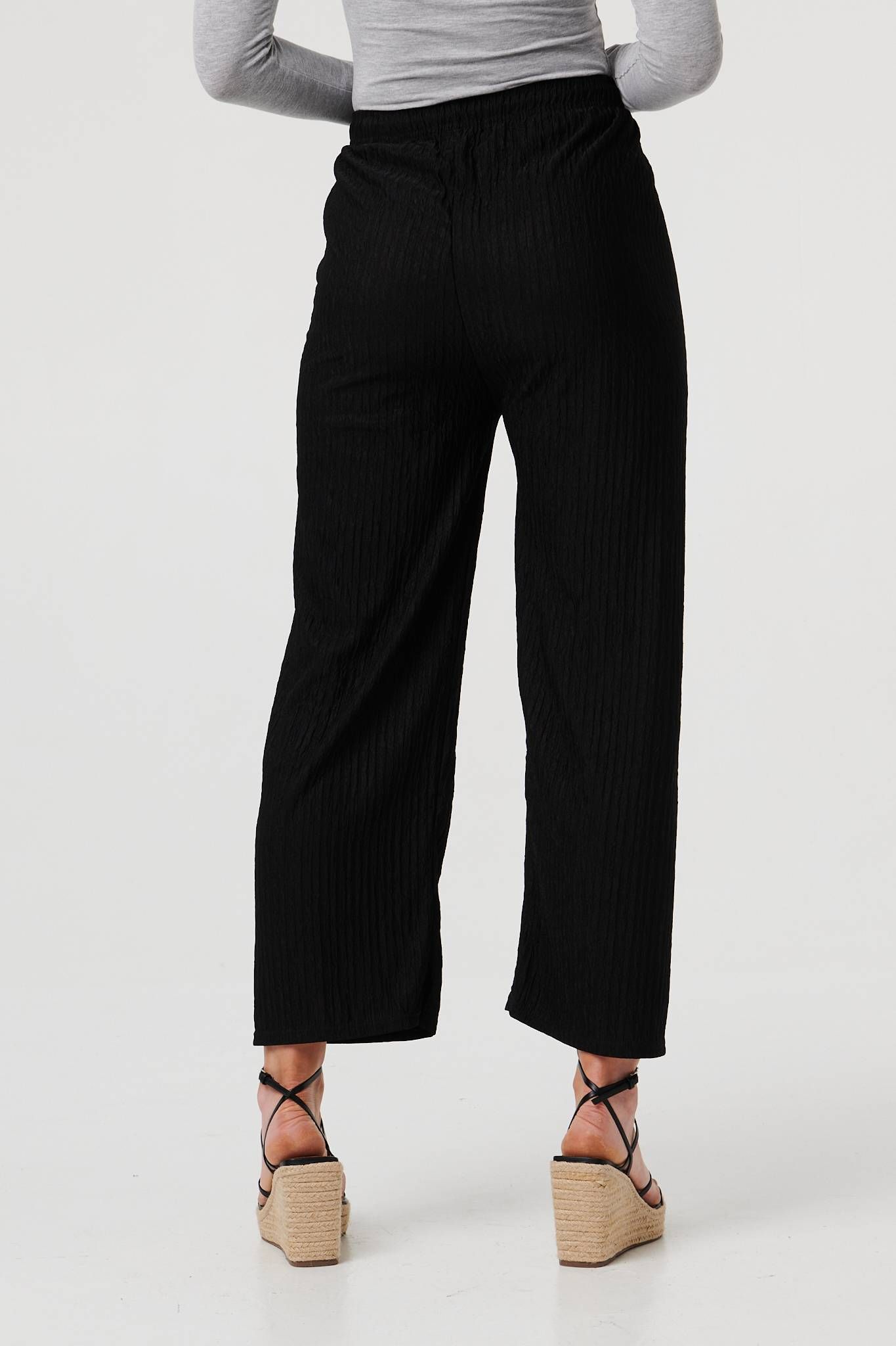 Izabel London High Waist Drawstring Wide Trousers