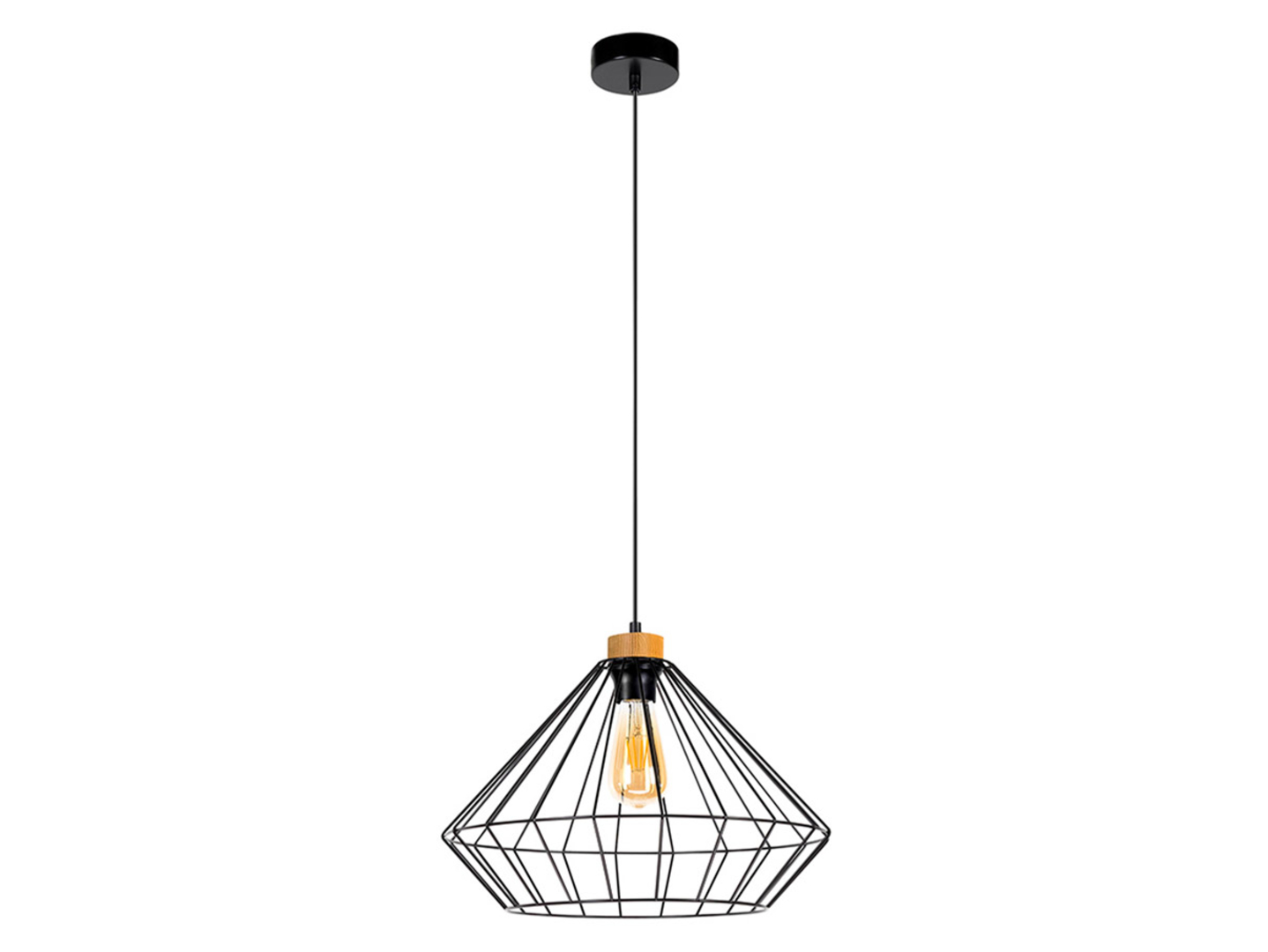 Lampa wisząca Raquelle 40 cm metalowa czarna