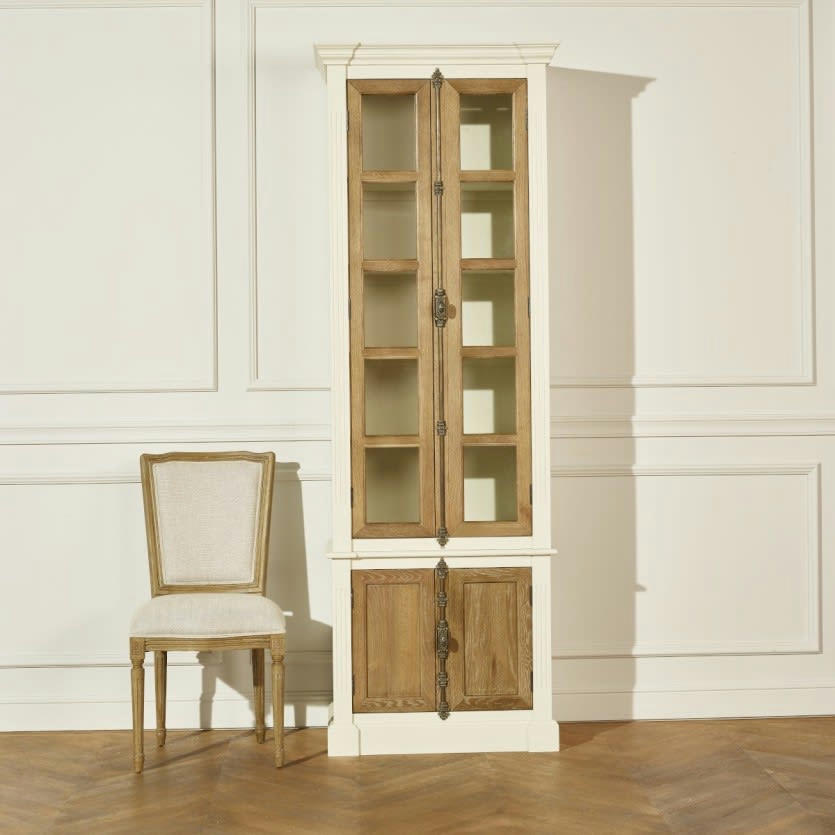 ARAGON - Vitrine en chêne 4 portes à crémone Bois