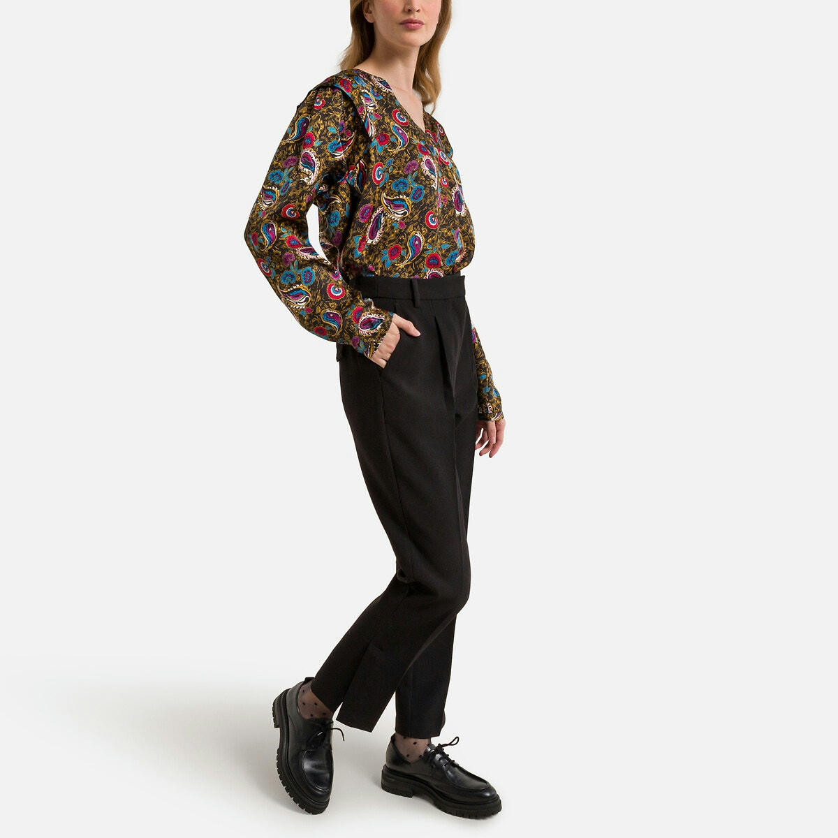 Blouse imprimée, col V