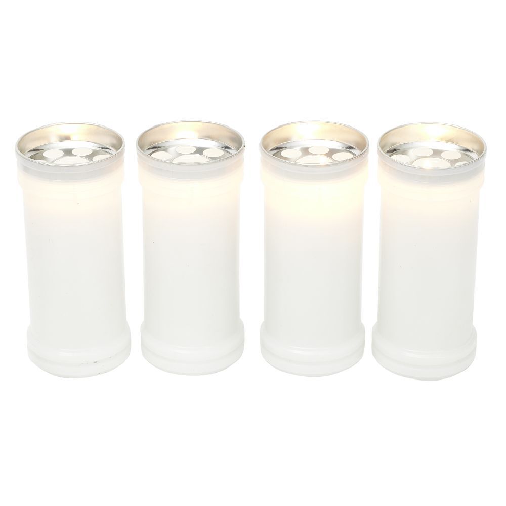 Bougie funéraire blanc H14cm x4