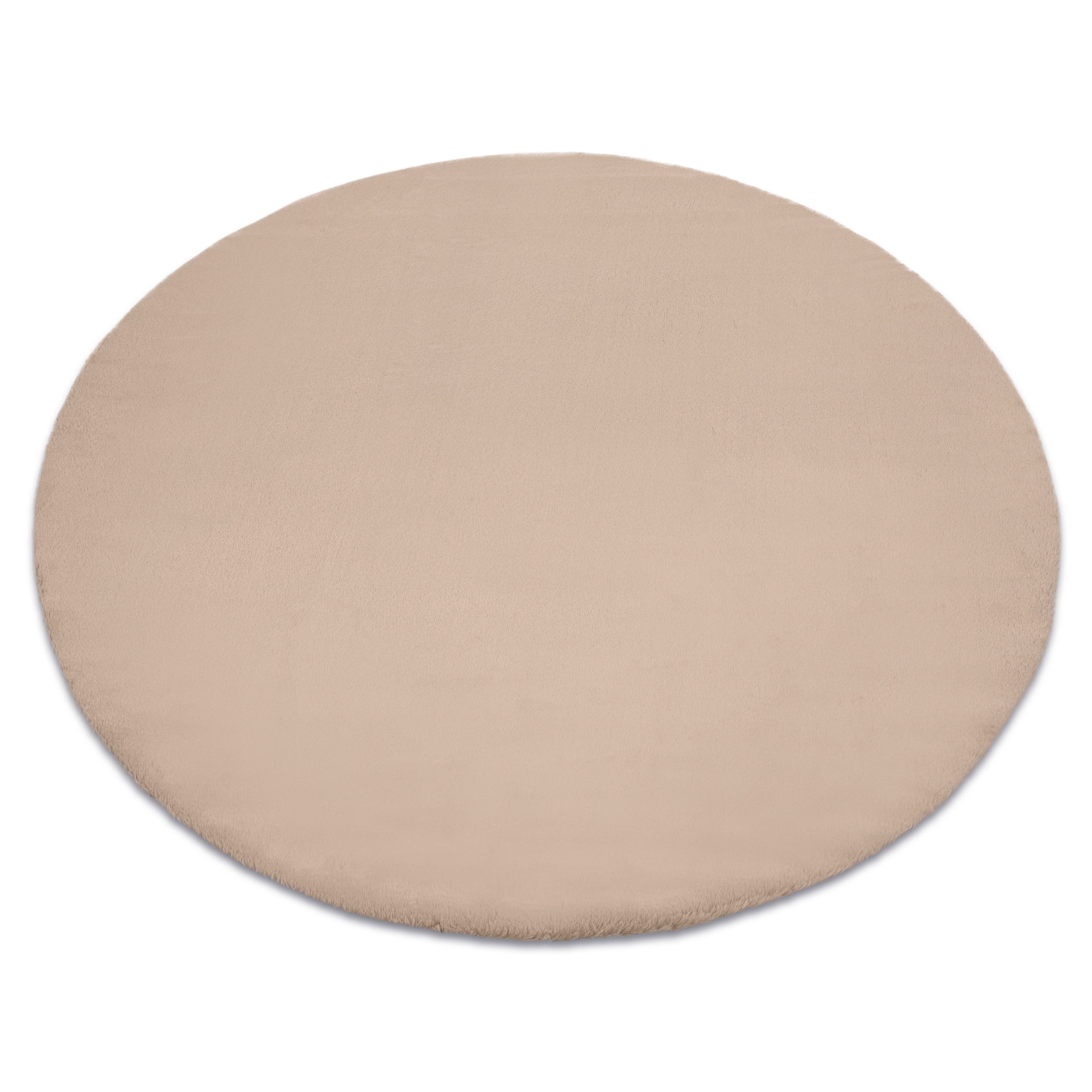 Dywan BUNNY taupe beż IMITACJA FUTRA KRÓLIKA koło 100 cm