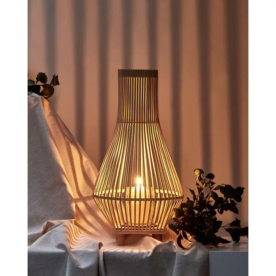 LEYTE - Lantaarn - Lichthout - 58 cm - Wilgenhout