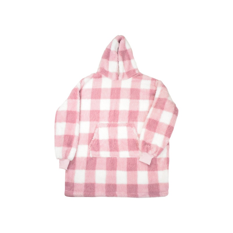 Plaid à capuche Confort rose VENTEO