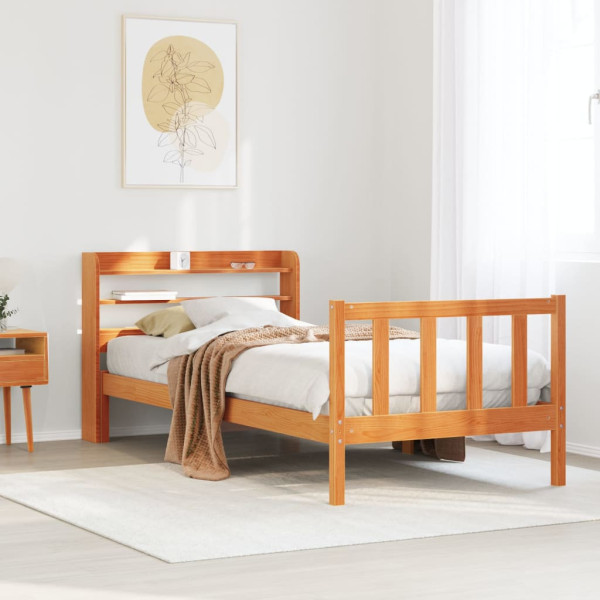 Łóżko Drewniane Rama Łóżka Sofa Brązowe Do Sypialni Pokoju 100x200 cm