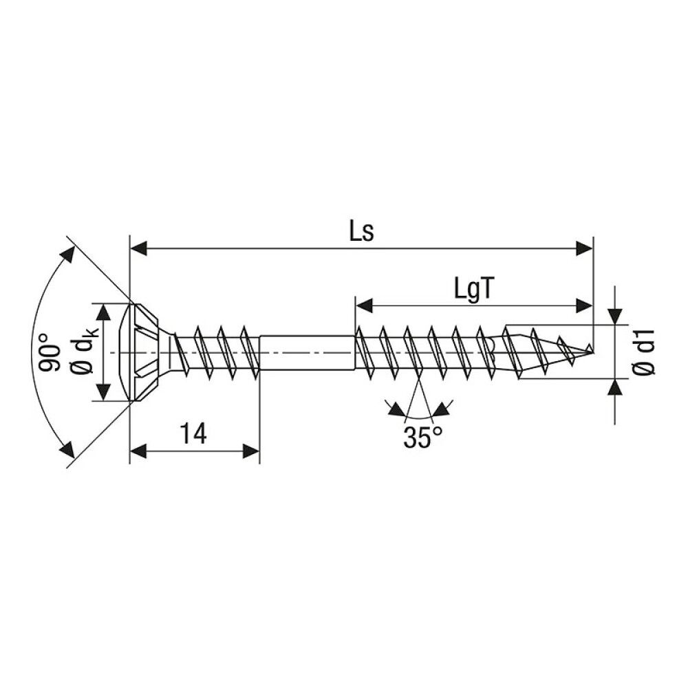 FASADESKRUE SPAX BLAX T-STJERNE A2 4,5X43MM 500STK