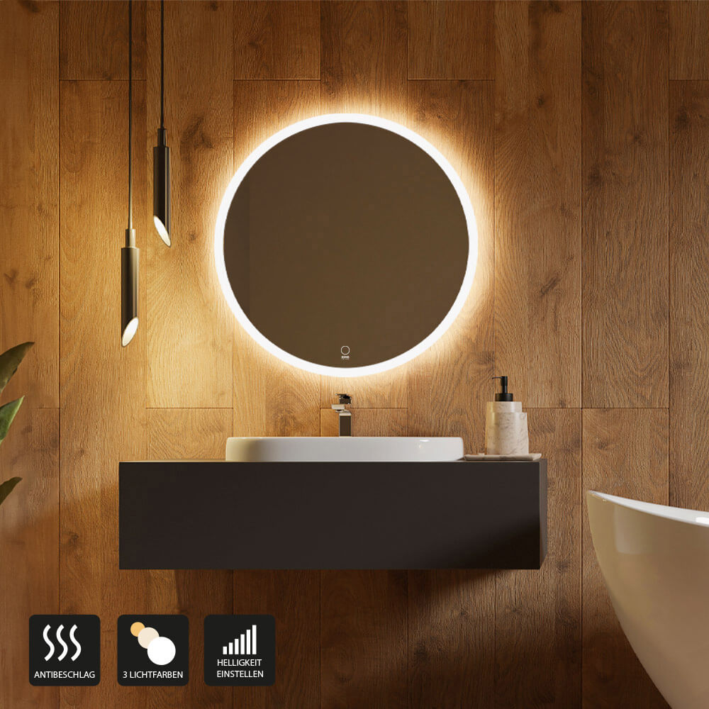 HOME DELUXE Badkamerspiegel - LED Verlichting - Anti Condens - 60 cm