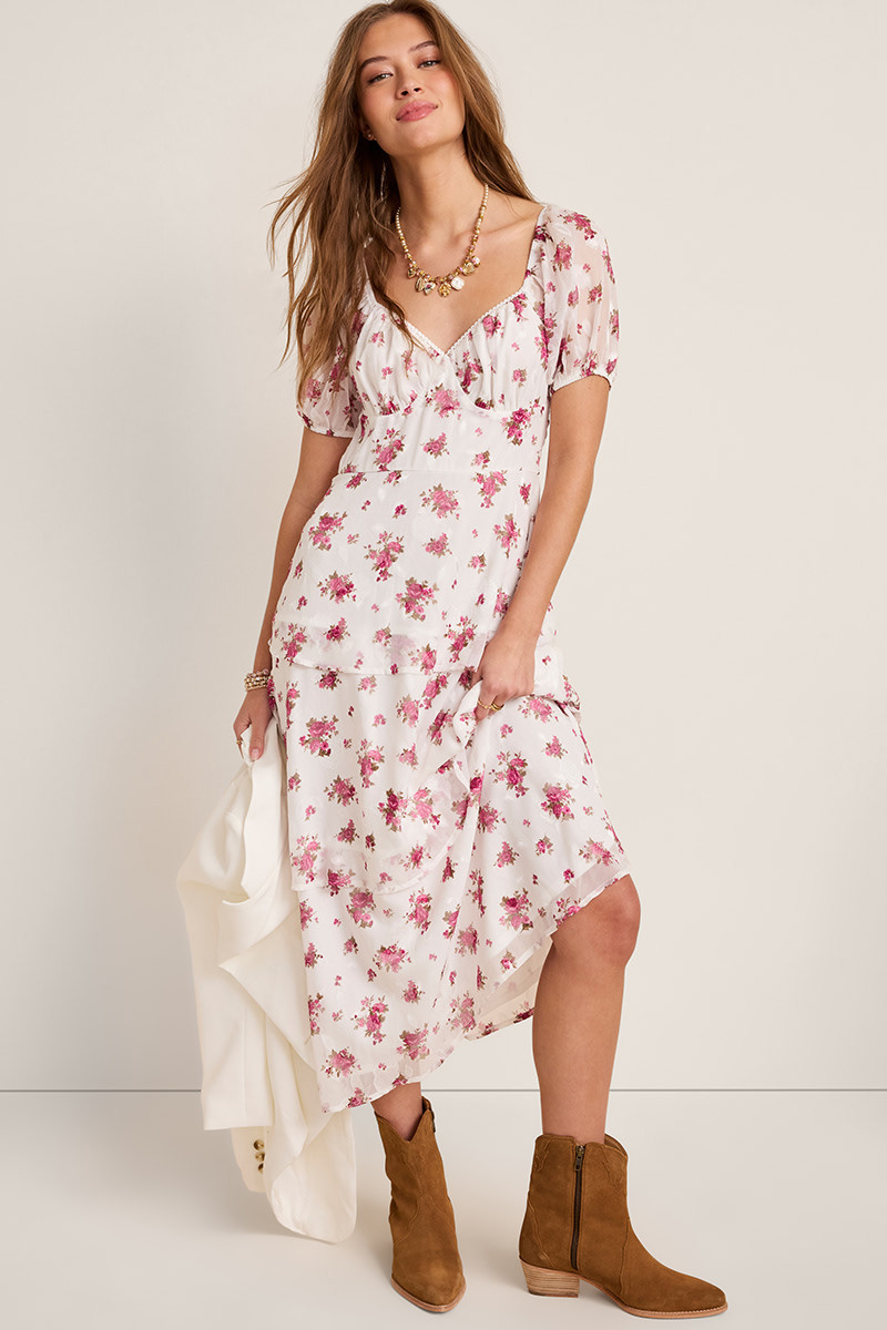 Hannah Floral Tiered Maxi Dress