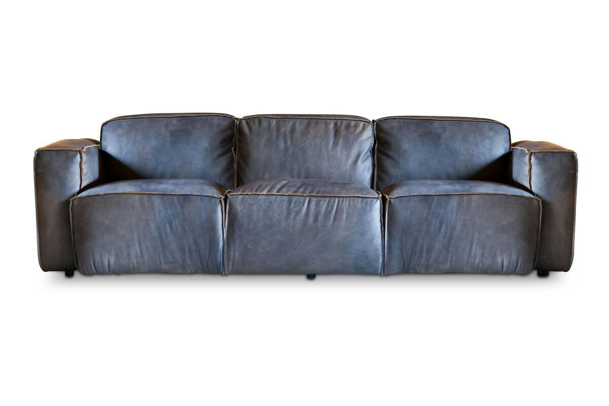 ATSULLIVAN - Canapé 3 places en cuir gris