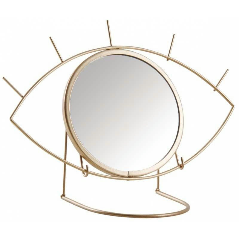 - Miroir à poser oeil en métal doré