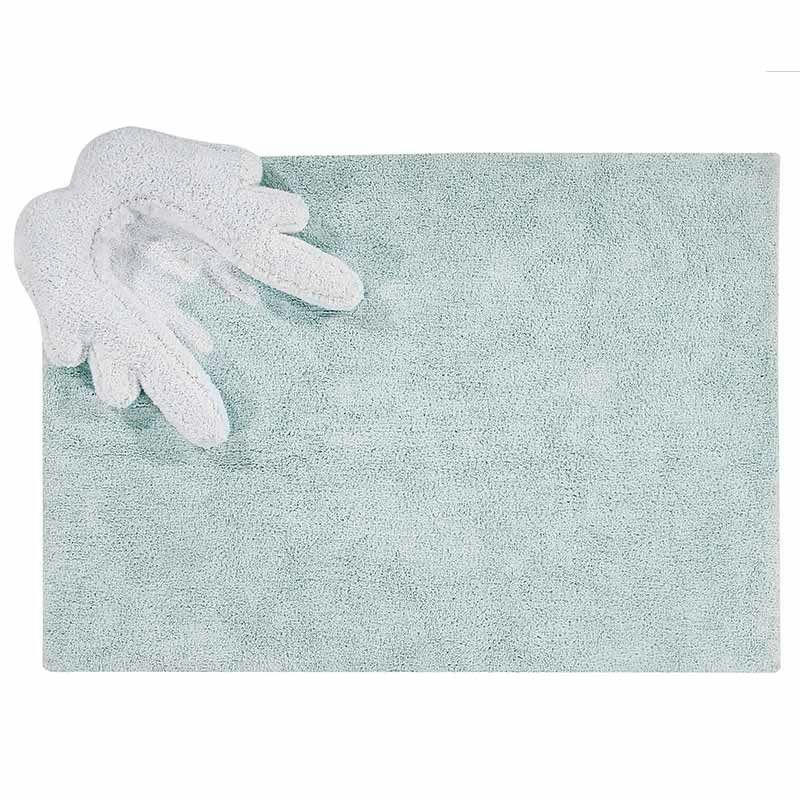 AILES - Tapis ethnique enfant en coton bleu 120x160