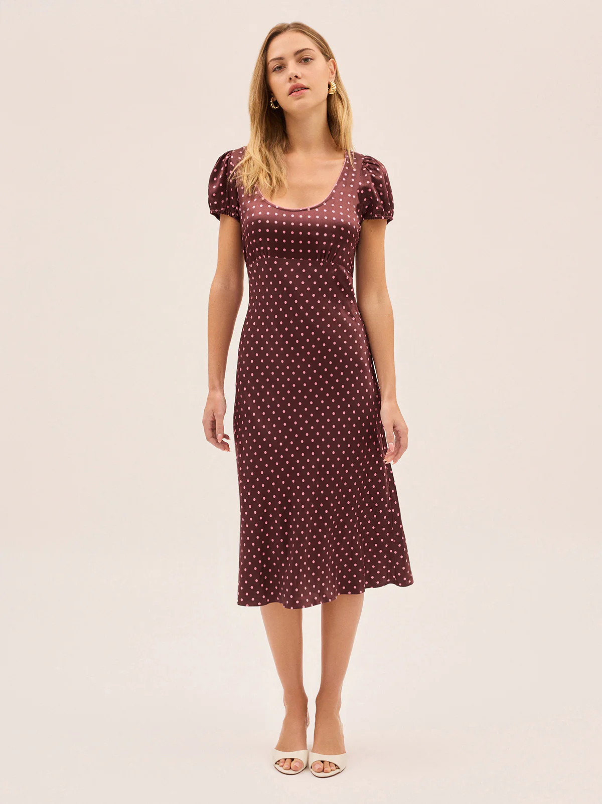 Briar Brown Pin Dot Print Dress