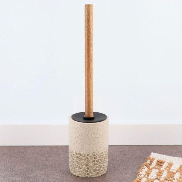 Szczotka toaletowa LAGO grawerowany rączka z akacji 38 cm