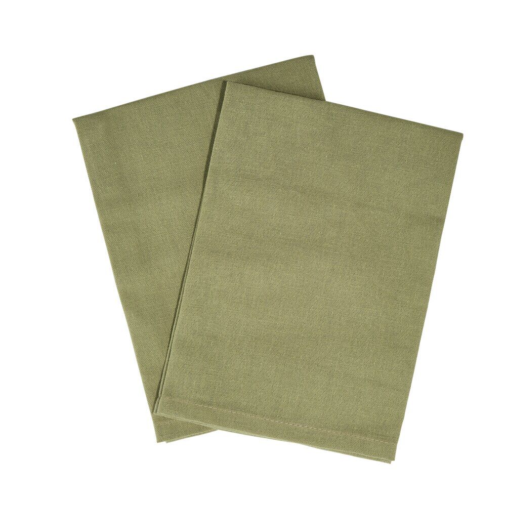 Serviette de table carrée coton vert kaki 44x44cm x2