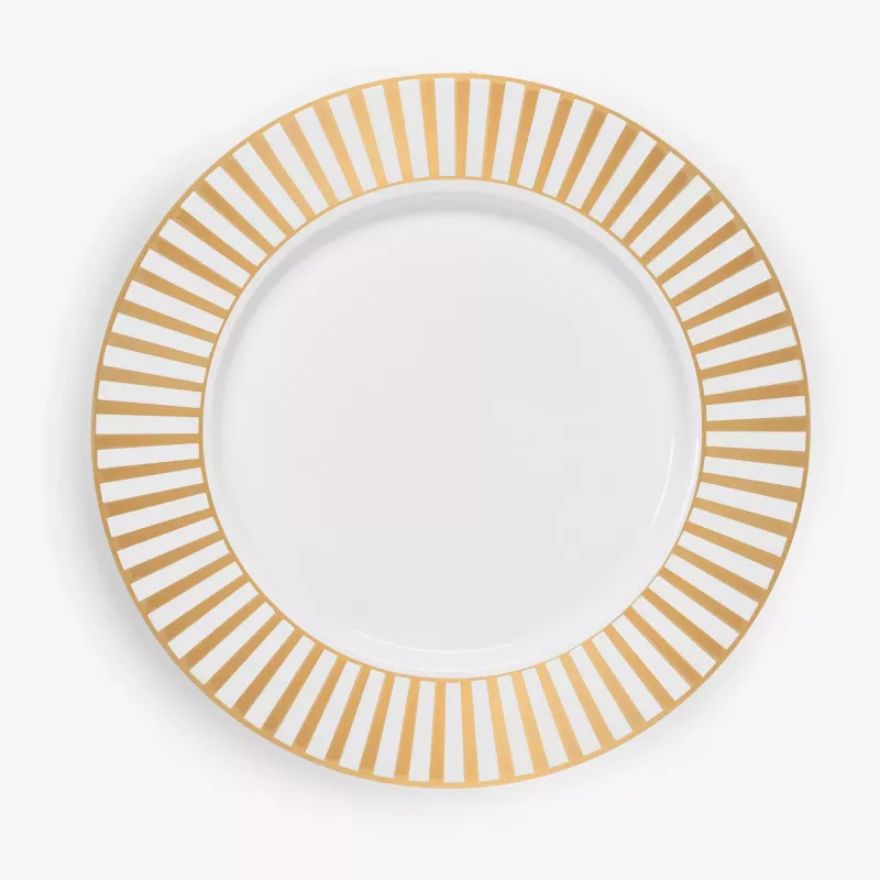 Talerz obiadowy DUKA GOLD 26.5 cm porcelanowy