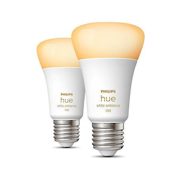 2 ampoules LED connectée Philips Hue IP20 GU10 1100lm 11W blanc