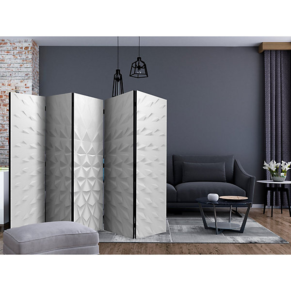Paravent 5 volets Fortress of Illusion II Design Unique 225 x 172 cm Gris