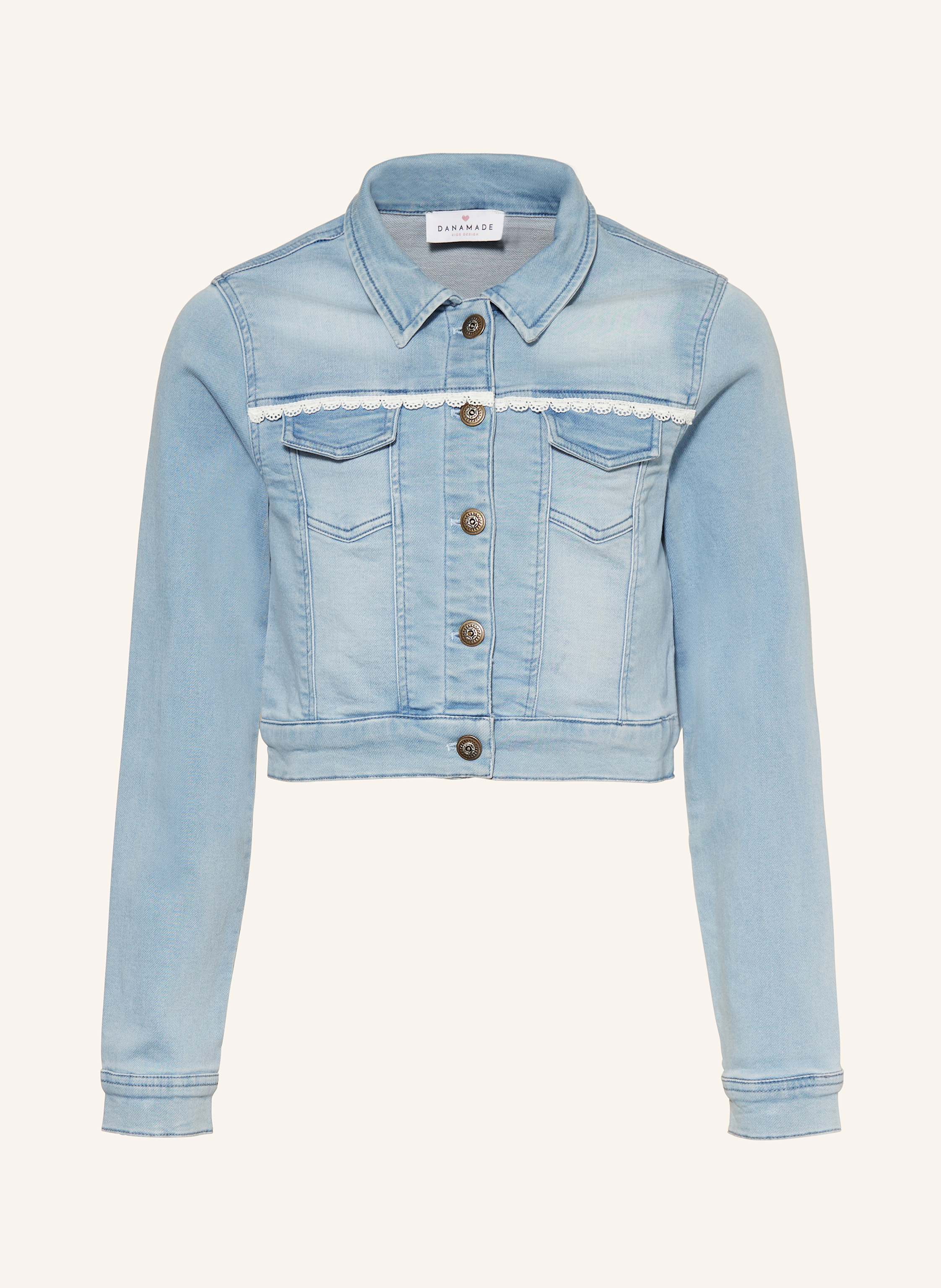 DANAMADE Jeansjacke mit Spitze und Pailletten