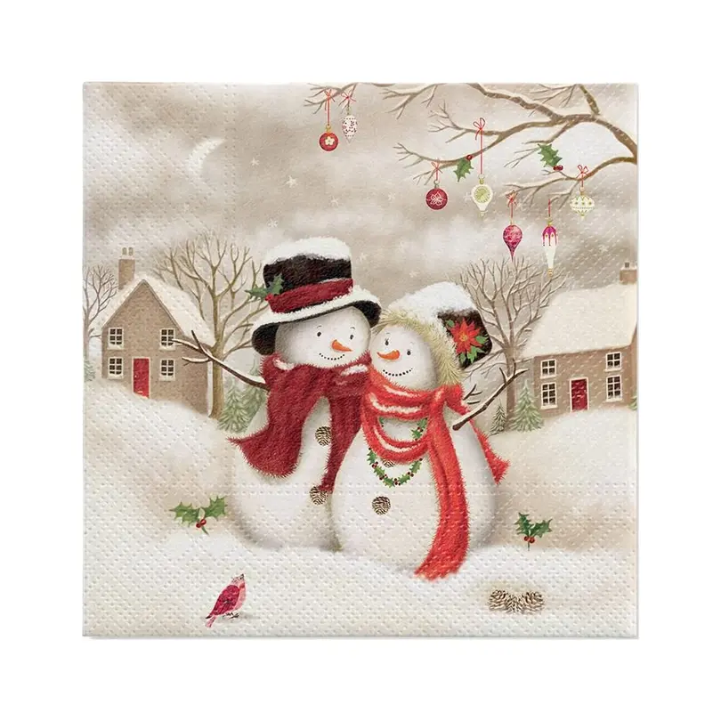 Serviette 20er-Set Schneemann