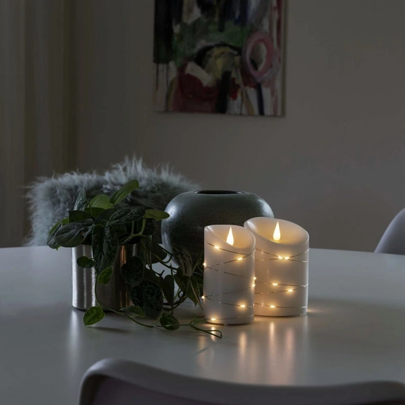 LED-Echtwachskerze, Wachs, Ø 10