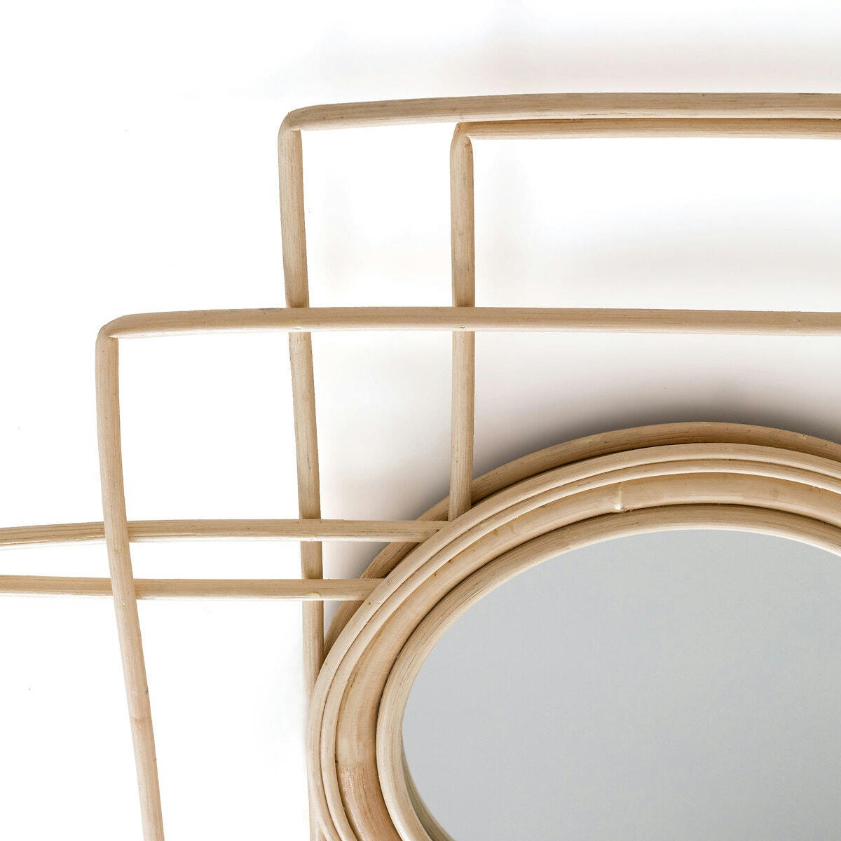 Miroir graphique en rotin 60,5x73,5 cm, Tadako