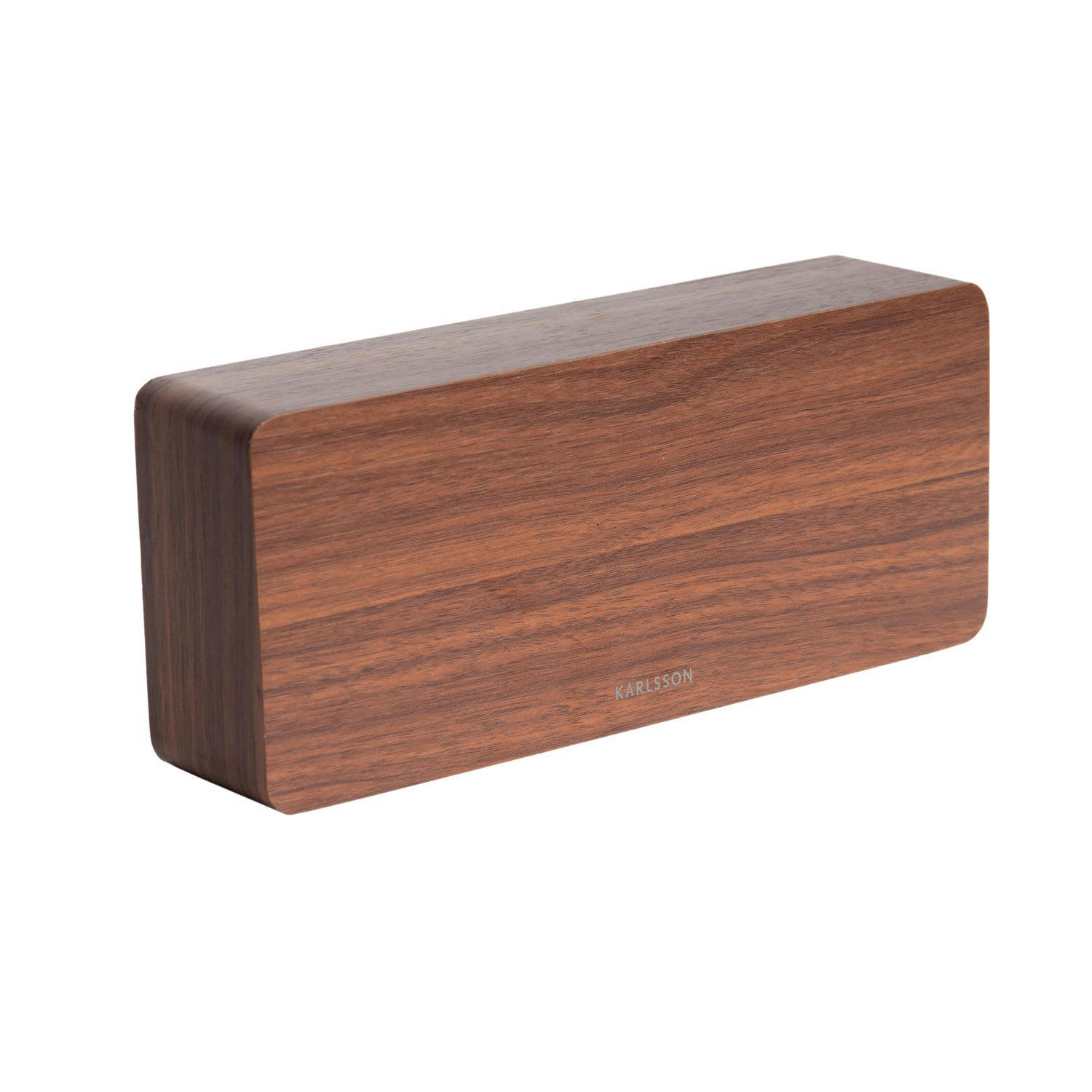 SQUARE - Horloge réveil en bois h. 9 cm marron