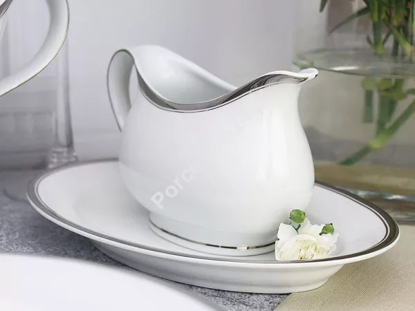 Serwis obiadowy na 12 osób (45 el.) Bogucice - Cleopatra Platin Plus 1174
