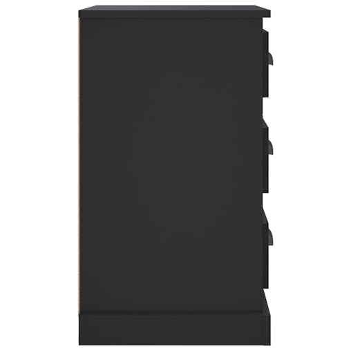 NNEVL Bedside Cabinet Black 39x39x67 cm Engineered Wood