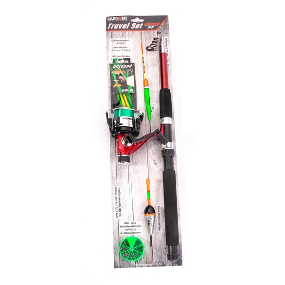 Angelset »Travel Set Allround«, inkl. Teleskopangelrute 2,40 m und Wurfgewichten, rot