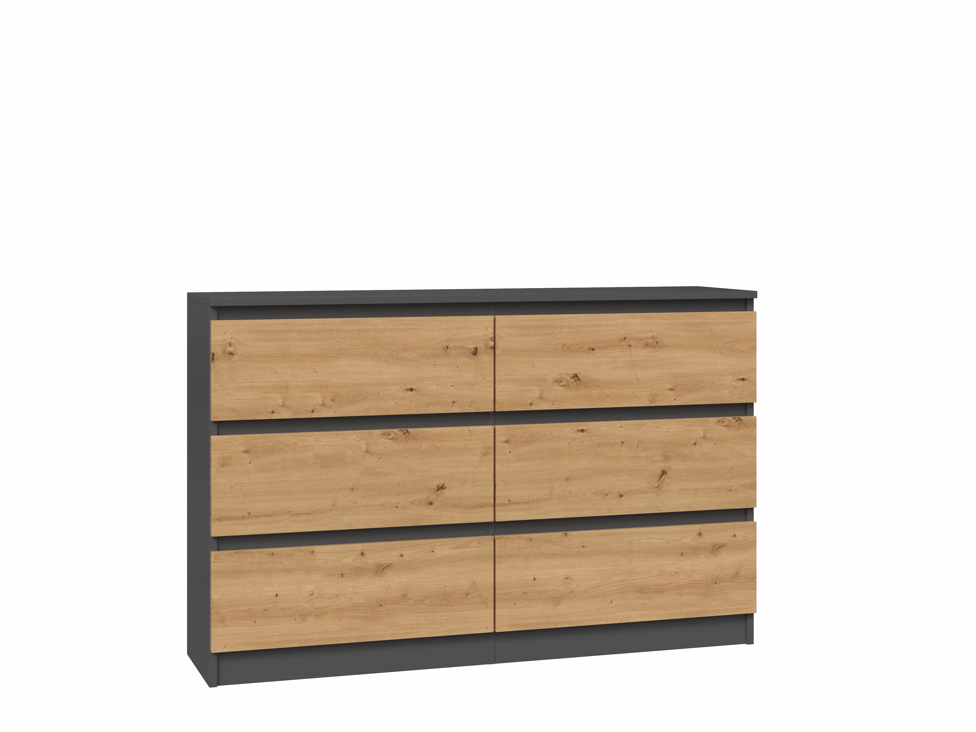 Komoda Malwa M6 120 - antracyt / dąb artisan