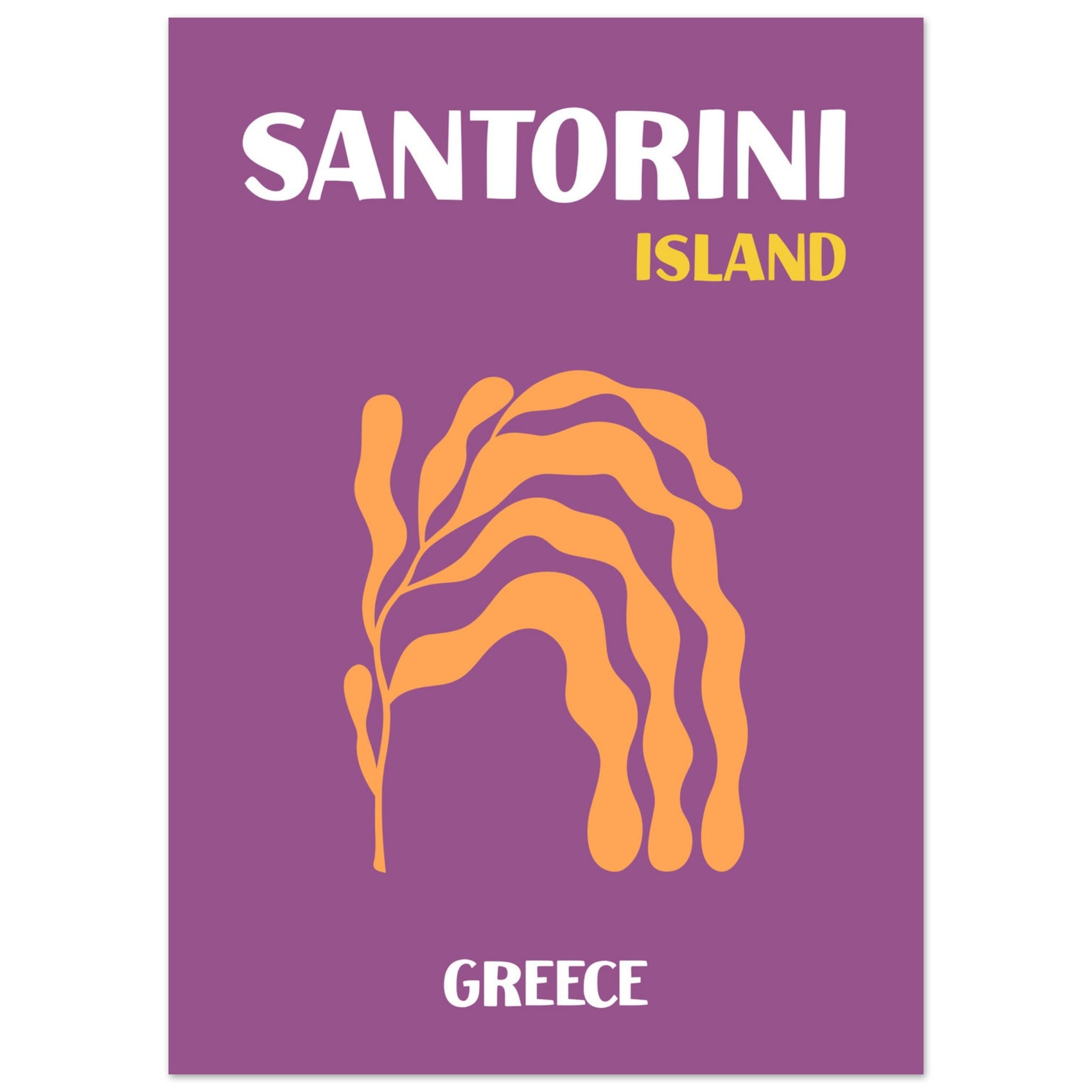 Artfulprints Poster Griekenland - Santorini  - 50x70 cm - Paars
