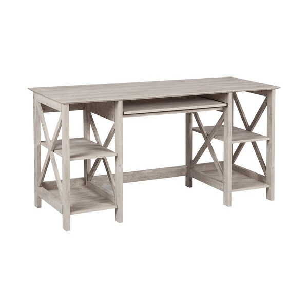 Saint Birch Honduras 58" Transitional Open Shelves Writing Desk