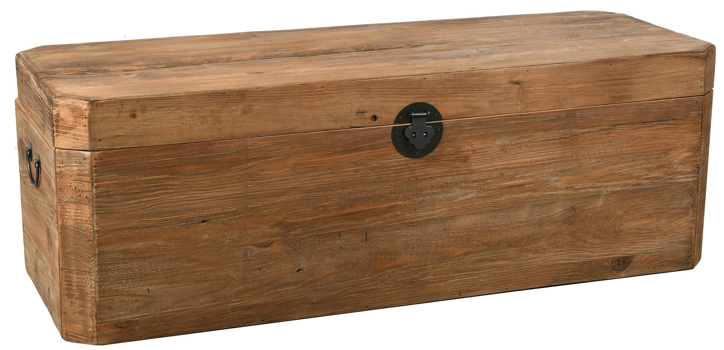 - Coffre en pin et métal rectangle