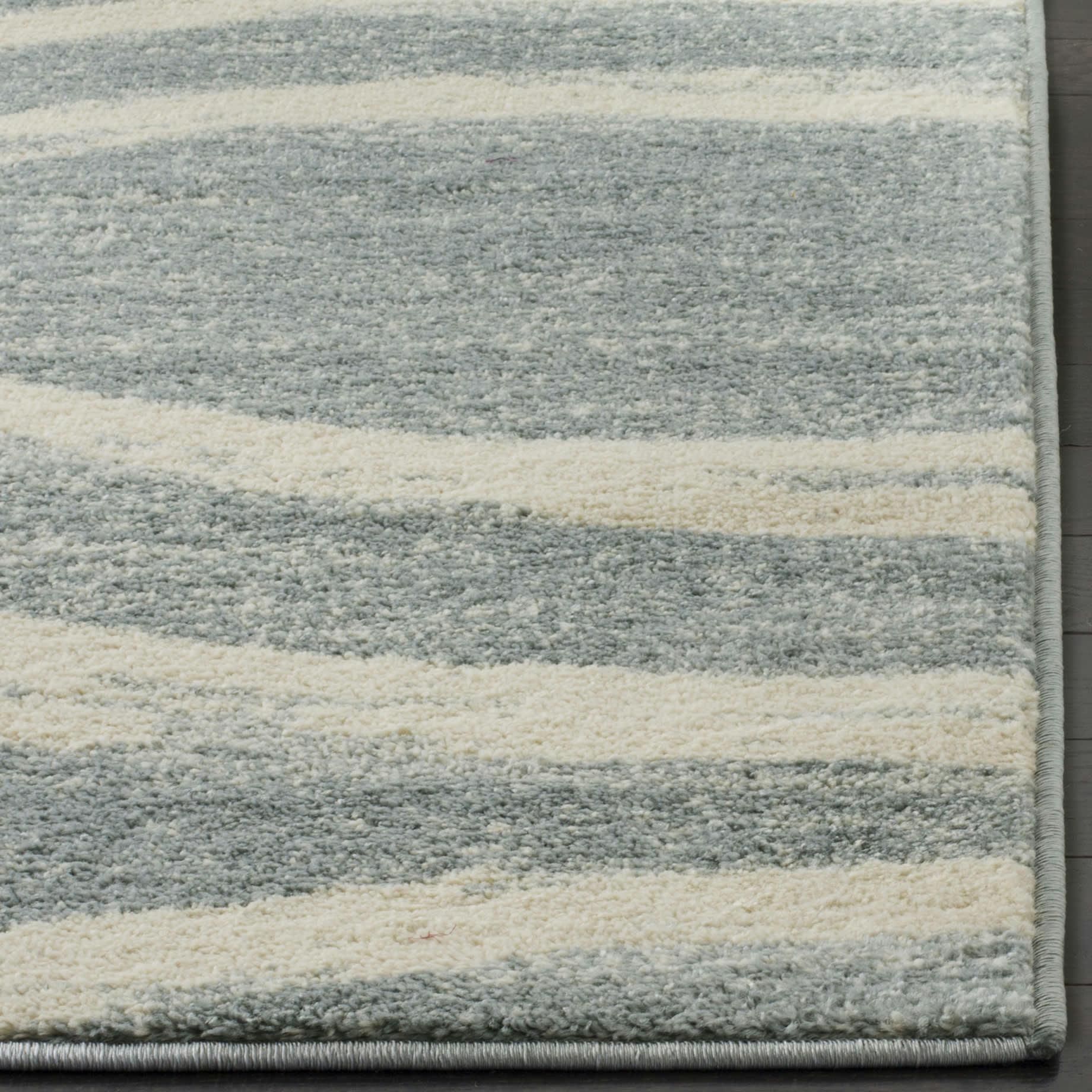 ADIRONDACK - Tapis de salon interieur en crème & gris ardoise, 76 x 244 cm