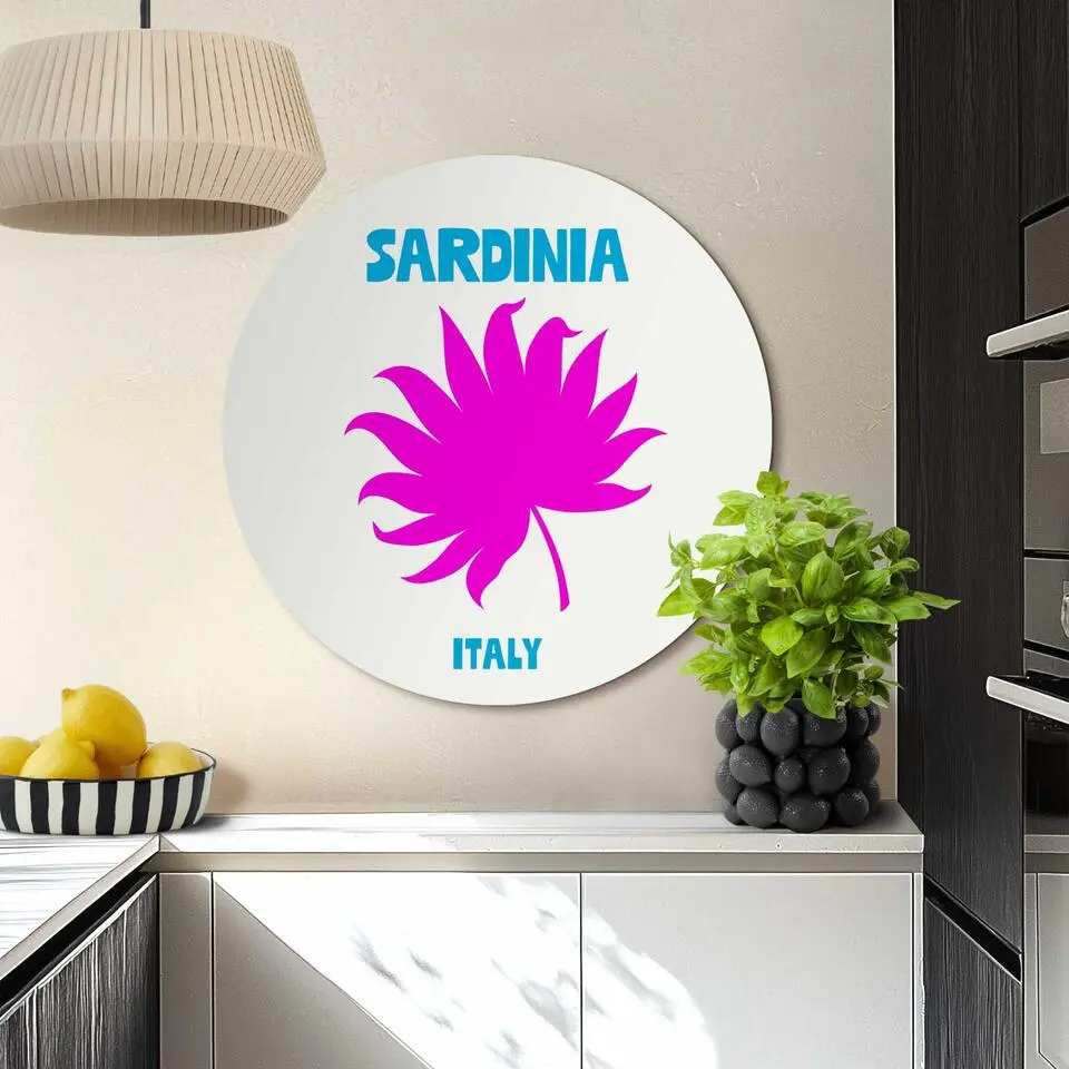 Glasschilderij Sardini? - &Oslash; 70 - Roze