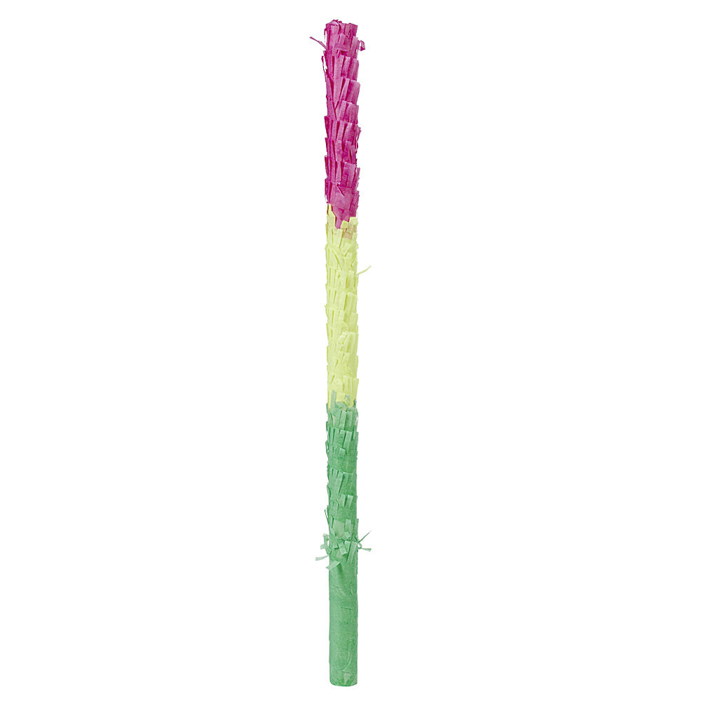 Bâton pour pi&ntilde;ata vert jaune et rouge en carton