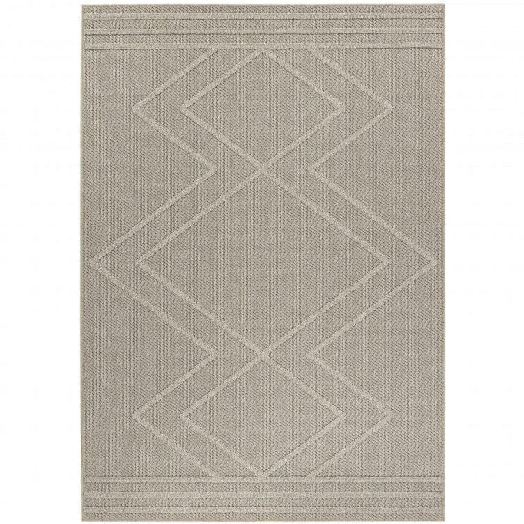 JUDE - Tapis effet jute naturel à relief berbère beige 120x170cm