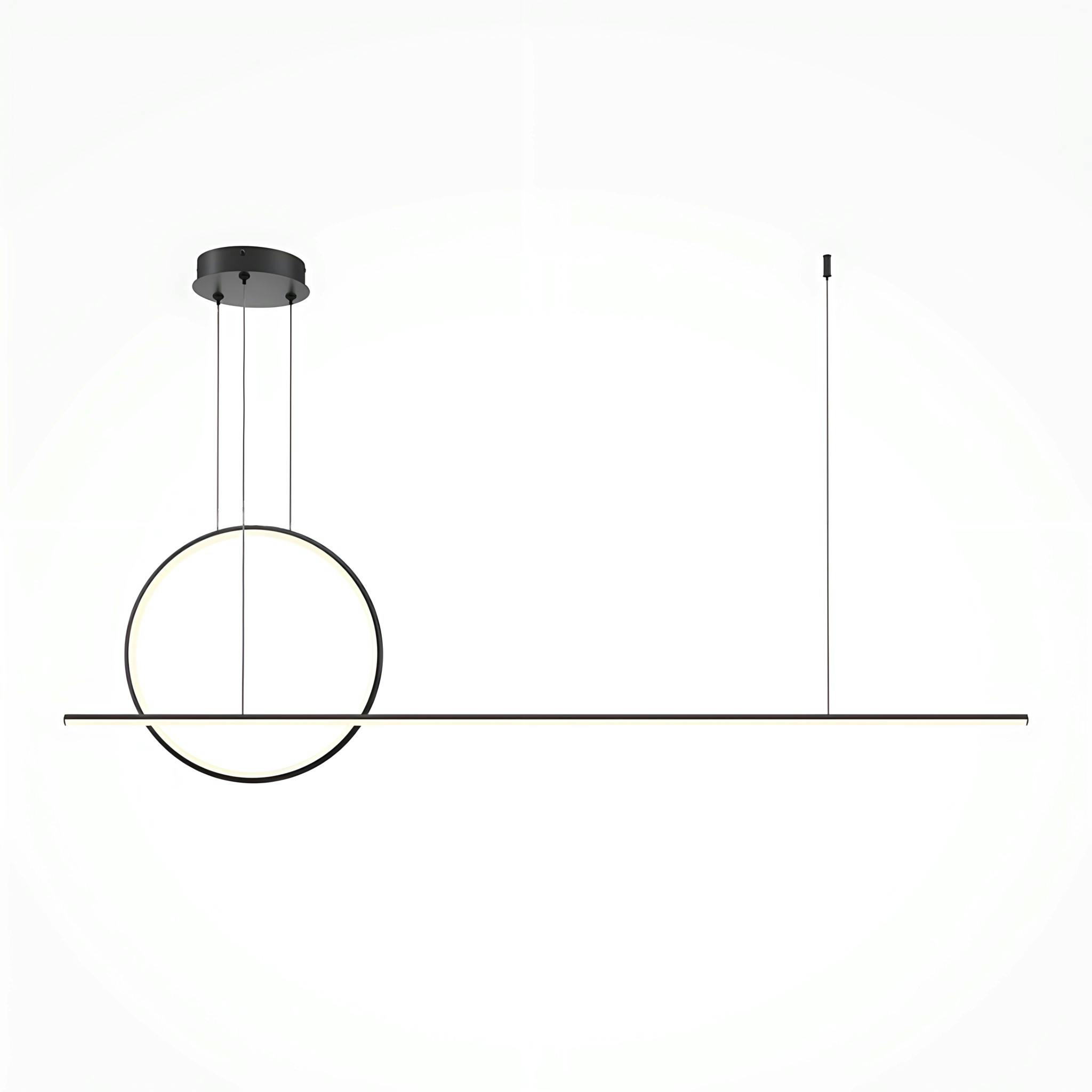 Suspension salon – anneau et barre horizontale noire SALEM