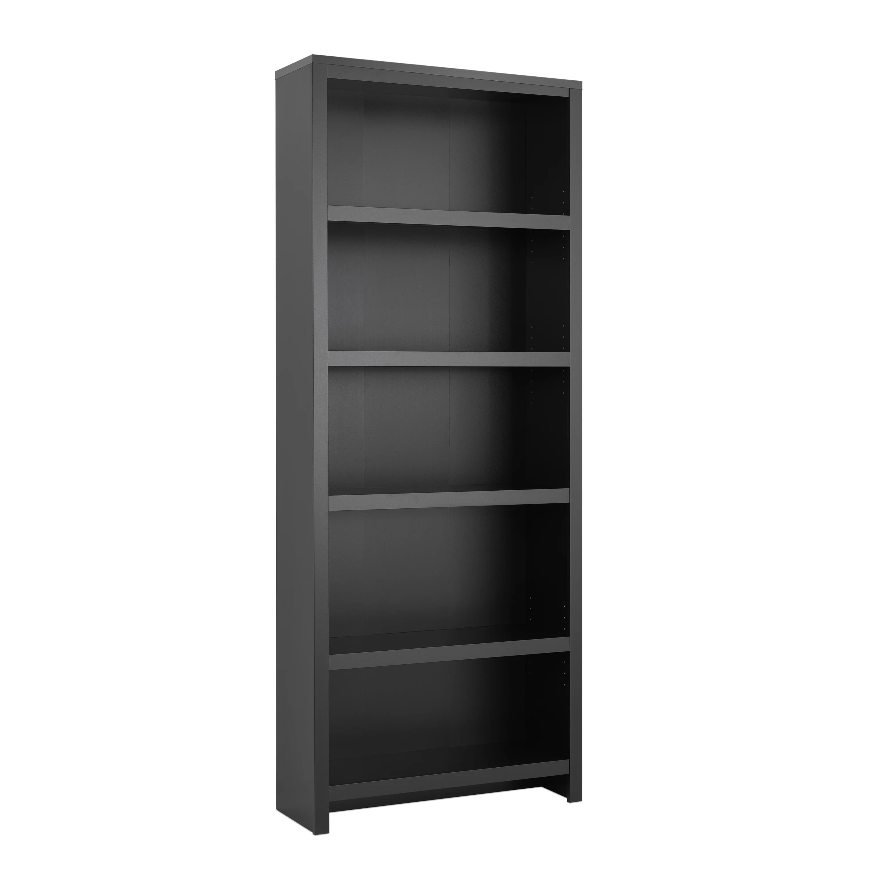 Prepac Moda 80 H 5-Tier Bookcase, Modern Storage Accent Bookshelf with 3 Adjustable Shelves for Home Office, Living Room