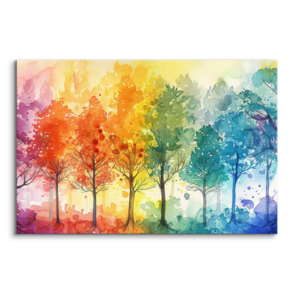 Obraz Kolorowe Akwarelowe Drzewa 30x20cm